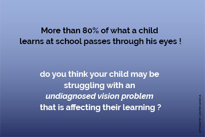 More than 80% of what a child learns at school passes through his eyes!